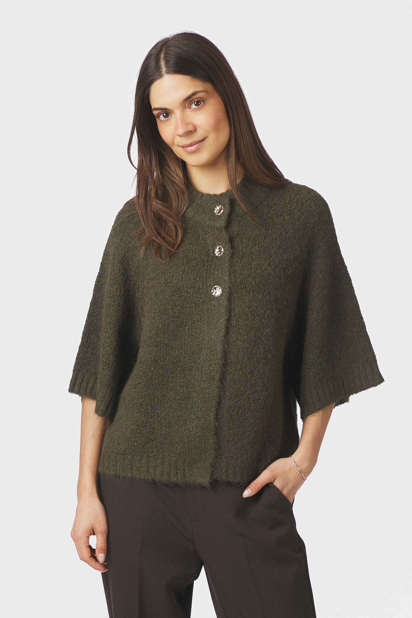 Benuta Fluffy cardigan - Army